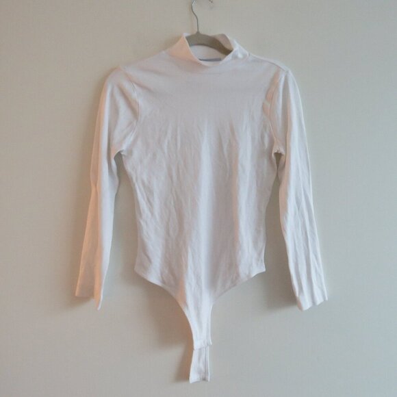 HILL HOUSE HOME The Luna Bodysuit in White Jersey Minimalist Neutral - Size S - Picture 3 of 15